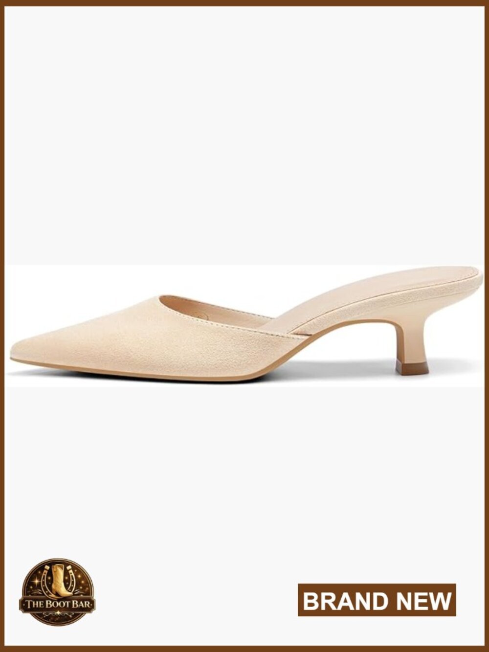 Kitten Low Heel Mules Closed Pointed Toe Pumps Slip On Backless Dress Shoes